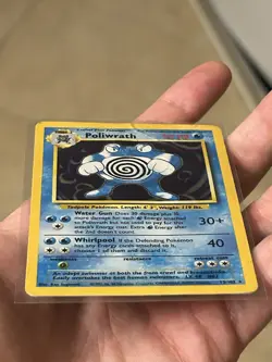 Pokemon TCG Poliwrath 13/102 Base Set Holo Rare Card Vintage WOTC Damaged - Image 3