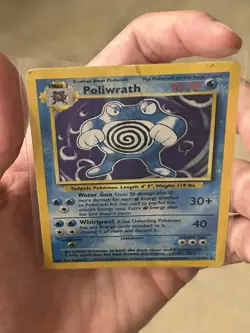 Pokemon TCG Poliwrath 13/102 Base Set Holo Rare Card Vintage WOTC Damaged - Image 4