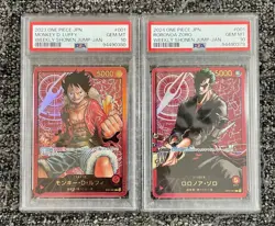PSA 10 Sequential Luffy Zoro OP01-001Jump 2024 Promo One Piece Card Japanese JP - Image 1