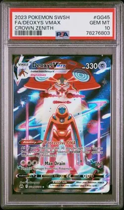 Pokemon TCG Deoxys VMAX GG45/GG70 Crown Zenith Galarian Gallery PSA 10 Gem MT - Image 1