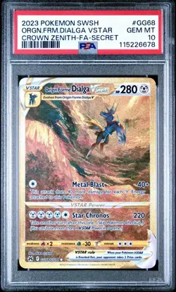 2023 Pokemon SWSH Crown Zenith Origin Forme Dialga Vstar #GG68 PSA 10 Gem - Image 1