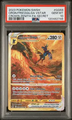 2023 Pokemon SWSH Crown Zenith Origin Forme Dialga Vstar #GG68 PSA 10 Gem - Image 1