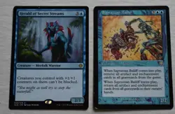 MTG Lot Herald of Secret Streams, Saprazzan Bailif Rare Blue Merfolk Creature - Image 1