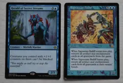 MTG Lot Herald of Secret Streams, Saprazzan Bailif Rare Blue Merfolk Creature - Image 2