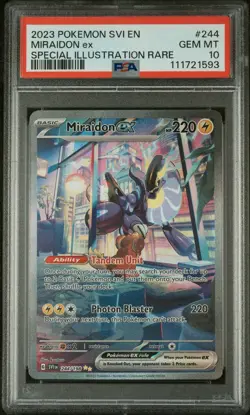 2023 POKEMON SVI EN MIRAIDON ex #244 SPECIAL ILLUSTRATION RARE AND Psa 10 - Image 1