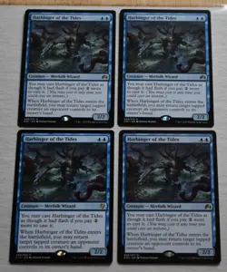 MTG Lot 4x Harbinger of the Tides Rare Blue Merfolk Wizard Creature - Image 1