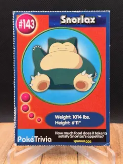 1999 Burger King Pokemon Master Trainer Collection Snorlax #143-VINTAGE MP - Image 1