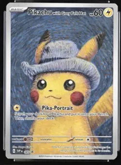 Pokemon Black Star SV Promo 085 Van Gogh Pikachu With Grey Felt Hat NM - Image 1