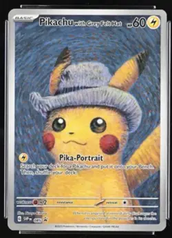 Pokemon Black Star SV Promo 085 Van Gogh Pikachu With Grey Felt Hat NM - Image 1