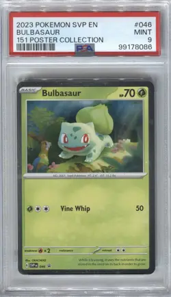 2023 BULBASAUR BLACK STAR PROMO SVP 046 POKEMON PSA 9 POSTER COLLECTION - Image 1