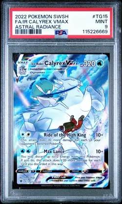 PSA 9 Mint 2022 Pokemon Ice Rider Calyrex Vmax TG15/TG30 Astral Radiance FA - Image 1