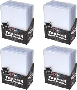 BCW 3x4 Topload Card Holder - Standard - 100ct | Rigid PVC Trading 100, Clear - Image 1