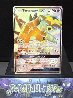 Pokemon Card Turtonator GX SV52/SV94 Hidden Fates Ultra Rare Full Art Near Mint - Image 1