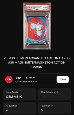 2004 POKEMON ADVANCED MAGNEMITE/MAGNETON ACTION CARD LENTICULAR • PSA 10 - POP 4 - Image 2