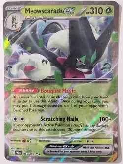 EX HOLO Meowscarada 015/193 NM / M Paldea Evolved Pokemon Card $2 Combined Ship - Image 1