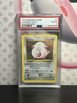 Pokemon TCG PSA 4 Chansey 003/102 Base Set (Shadowless) Holo Card WOTC 1999 - Image 1