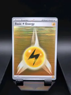 Pokemon Card Holo Electric Lightning Basic Energy SVE 020 Black Bolt White Flare - Image 1