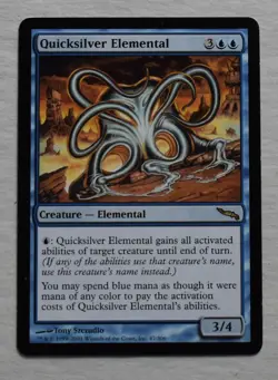 MTG Quicksilver Elemental Rare Blue Elemental Mirrodin Magic the Gathering - Image 2