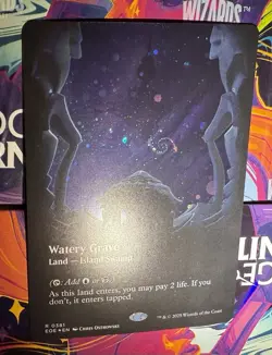 MTG Watery Grave *HD SWIRL* (Borderless) (Galaxy FOIL) Edge of Eternities (0381) - Image 1