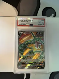 PSA 10 GEM MINT Rayquaza V Full Art 193/203 Pokemon Evolving Skies TCG - Image 1