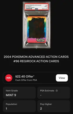 2004 POKEMON ADVANCED REGIROCK ACTION CARDS LENTICULAR • PSA 9 - POP 1 - Image 4