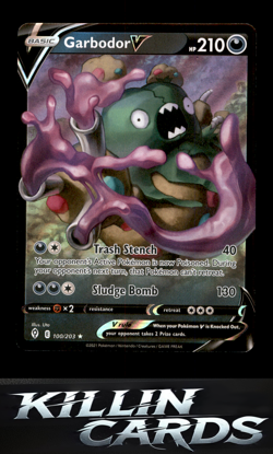 Garbodor V 100/203 Pokemon Ultra Rare SWSH07: Evolving Skies Card NM - Image 1