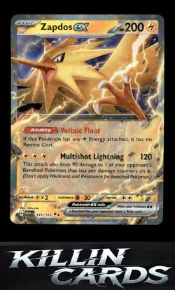 Zapdos ex - 145/165 145/165 Pokemon Double Rare SV: Scarlet & Violet 151 Card NM - Image 1