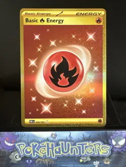 Pokemon Card Basic Fire Energy 230/197 Obsidian Flames Gold Hyper Rare NM - Image 1