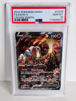 PSA 10 Gem Mint Entei V GG36/GG70 Pokemon Crown Zenith Galarian Gallery - Image 2