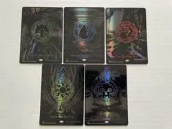 MTG ONE Compleat Bundle Oil Slick Raised Foil Lands One of Each Basic Land - Image 1