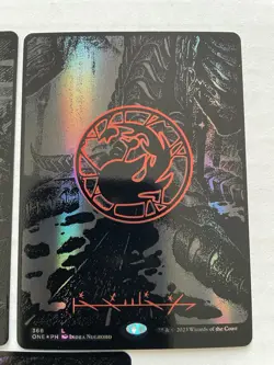 MTG ONE Compleat Bundle Oil Slick Raised Foil Lands One of Each Basic Land - Image 5