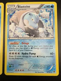 Pokemon TCG Blastoise 16/101 Plasma Blast Holo Rare, NM - Image 5
