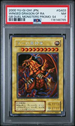 2000 Yugioh PSA 7 Winged Dragon of RA G4-03 Japanese GBA Promo - Image 1
