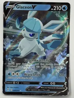 Pokemon TCG Glaceon V 040/203 Evolving Skies Ultra Rare Holo MP Card SEE PICS - Image 1