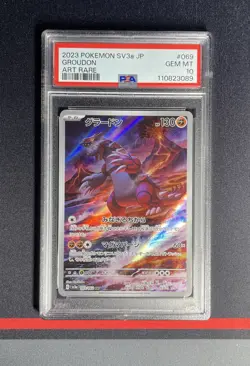 PSA 10 Pokemon Card - Groudon AR 069/062 - sv3a Raging Surf - Image 1