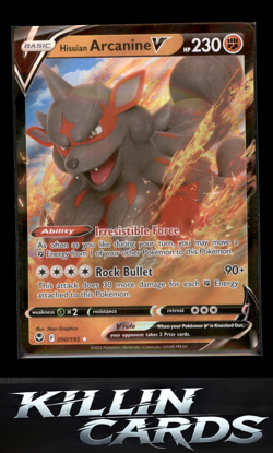 Hisuian Arcanine V 090/195 Pokemon Ultra Rare SWSH12: Silver Tempest Card NM - Image 1