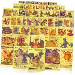 55 PCS Cards Packs Vmax V EX GX Rareen Cards Deck Box Foil Card for Gold - Image 1