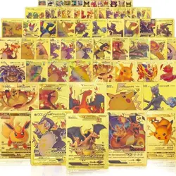 55 PCS Cards Packs Vmax V EX GX Rareen Cards Deck Box Foil Card for Gold - Image 2