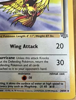 Pidgeot Pokemon TCG Jungle Set Unlimited 24/64 Rare Non-Holo 1999 LP - Image 4