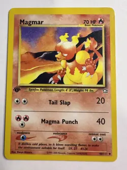 Pokemon Card Magmar Neo Genesis 1st Edition Uncommon 40/111 LP - Image 1