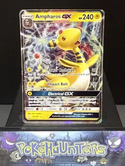 Pokemon Card Ampharos GX 43/181 Sun & Moon Team Up Holo Ultra Rare Near Mint - Image 1