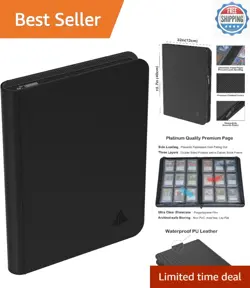 Ringless 9-Pocket Toploader Binder with Zippered Closure for Safe Card Storage - Image 1