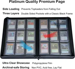 Ringless 9-Pocket Toploader Binder with Zippered Closure for Safe Card Storage - Image 5