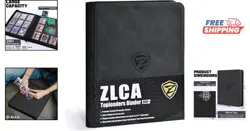 Black Faux Leather Card Binder with 12 Double-Sided Pages for Collectors - Image 2