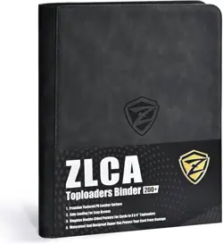 Black Faux Leather Card Binder with 12 Double-Sided Pages for Collectors - Image 3