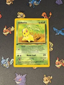 Pokemon Card Chikorita 54/111 Neo Genesis FIRST EDITION - (NM) - Image 1
