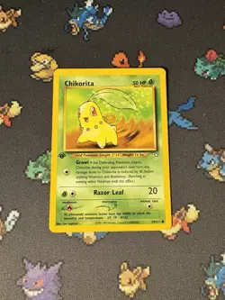 Pokemon Card Chikorita 54/111 Neo Genesis FIRST EDITION - (LP+) - Image 1