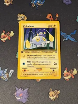 Pokemon Card Chinchou 55/111 Neo Genesis FIRST EDITION - (NM-) - Image 1