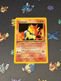 Pokemon Card Cyndaquil 56/111 Neo Genesis FIRST EDITION - (LP) - Image 1