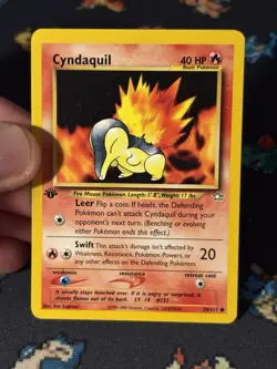 Pokemon Card Cyndaquil 56/111 Neo Genesis FIRST EDITION - (LP) - Image 2